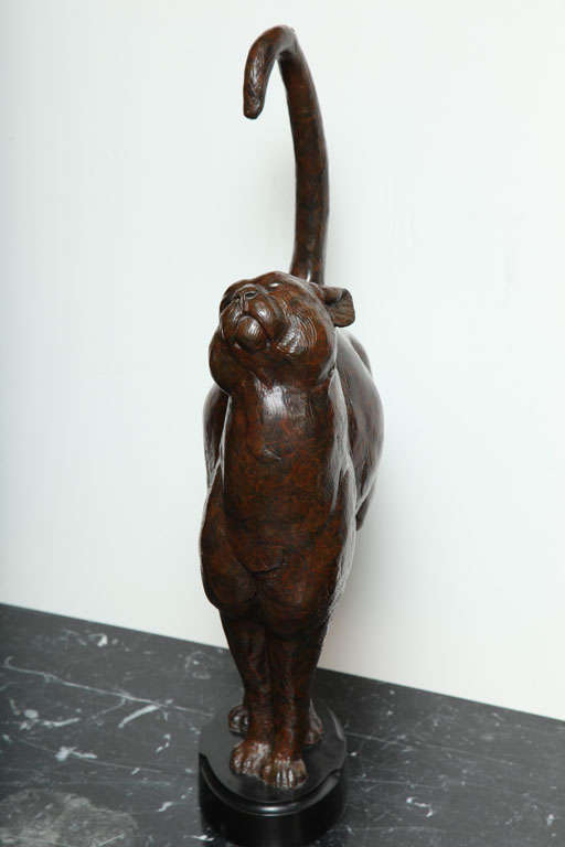 American Bronze Figure of a Cat by Dan Ostermiller