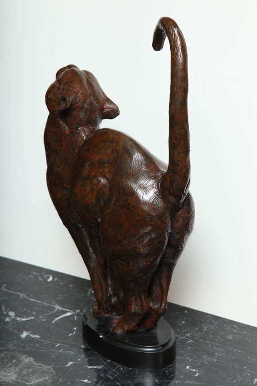 20th Century Bronze Figure of a Cat by Dan Ostermiller