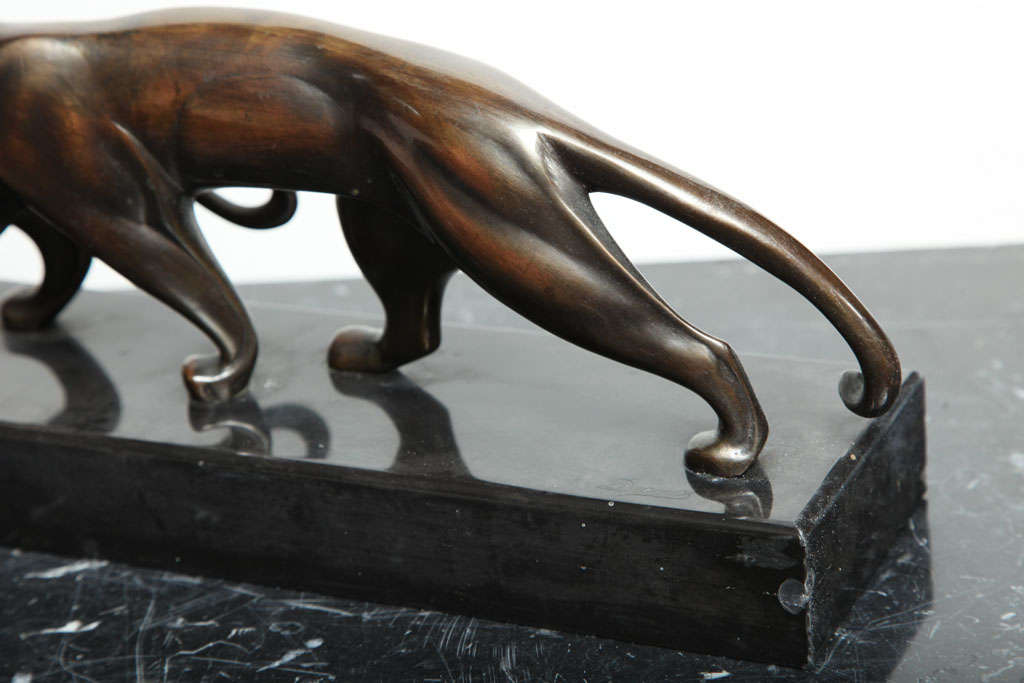 20ième siècle Groupe de panthères en bronze Art Déco de Michel Decoux en vente