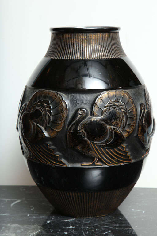 20th Century Important Art Deco Vase by Sabino