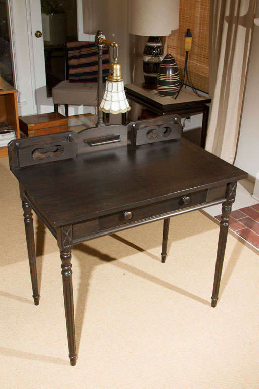 1930's writing desk with a Tiffany-like attached lamp