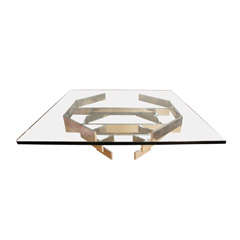 Mid Century Modern Chrome and Glass Coffee Table