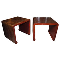 Pair of Burmese Lacquer End Tables