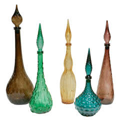 Vintage Collection Of Assorted Murano Glass Bottles