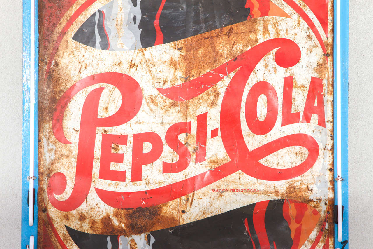 Mid-Century Modern Very Rare 1950's Monumental-Giant, *Pepsi Cola Bottle* Neon Sign (11.8 Ft Tall)