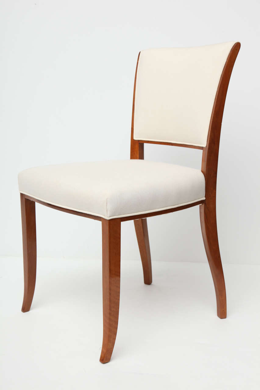 Single Art Deco mahogany side chair by Jules Leleu