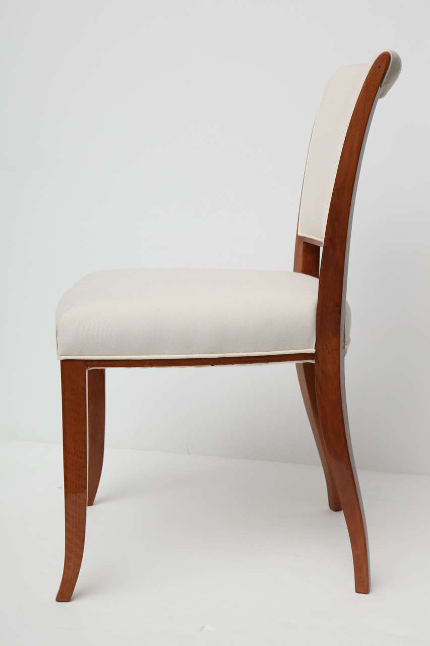 Mahogany Fine and Rare Art Deco Side Chair by Jules Leleu