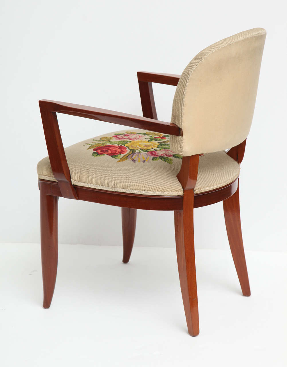 Armchair with Original Embroidered Upholstery by Jules Leleu 2