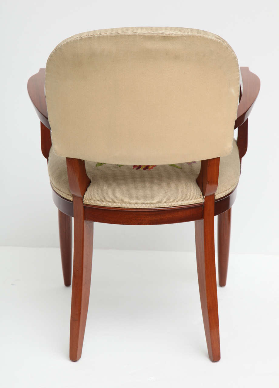 Armchair with Original Embroidered Upholstery by Jules Leleu 3