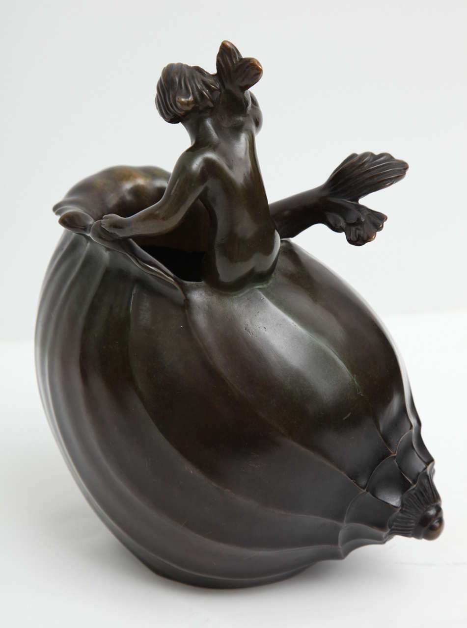 Danish Just Andersen, Bronze Sculptural Vase, Denmark, C. 1930