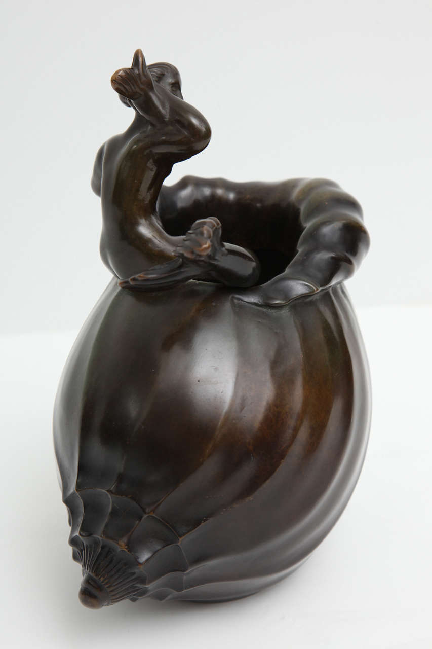 Just Andersen, Bronze Sculptural Vase, Denmark, C. 1930 In Good Condition In New York, NY