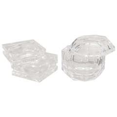 Two Lucite Mid Century Ice Buckets with Pivot Tops