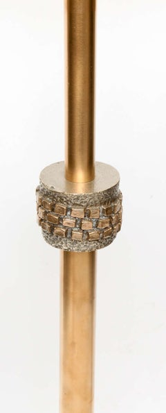 Floor Lamp Mid Century Modern Architectural brass and silver 1960's