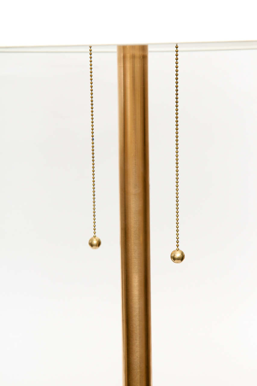 Floor Lamp Mid Century Modern Architectural brass and silver 1960's (Mitte des 20. Jahrhunderts) im Angebot