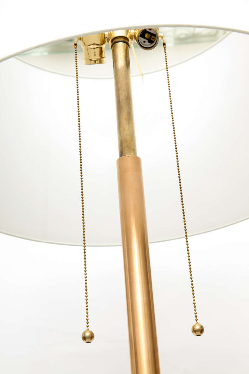 Floor Lamp Mid Century Modern Architectural brass and silver 1960's For Sale 2