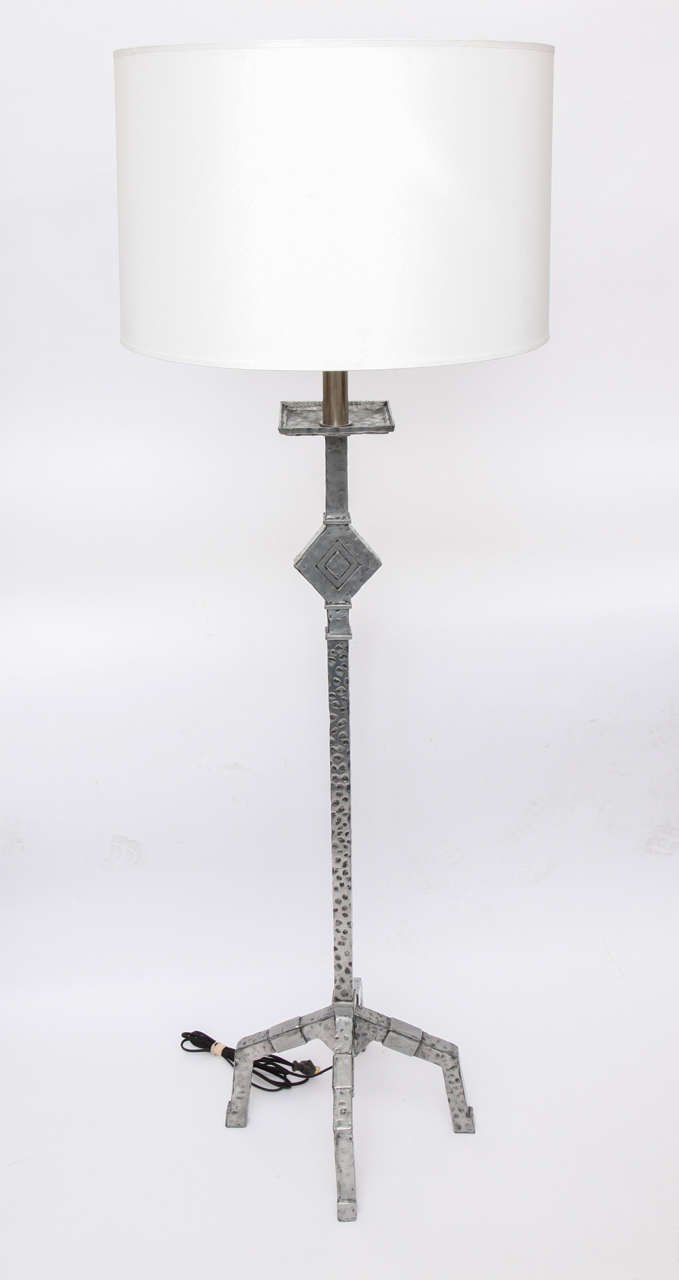 Art Deco Floor Lamp American Modernist Aluminum 1930's For Sale