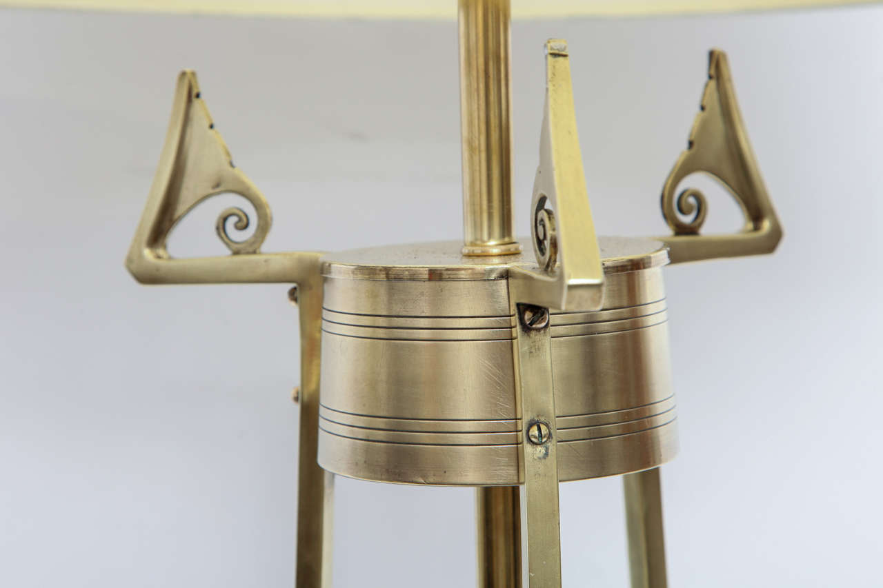 Brass Table Lamp Jugendstil  brass Denmark 1900's For Sale