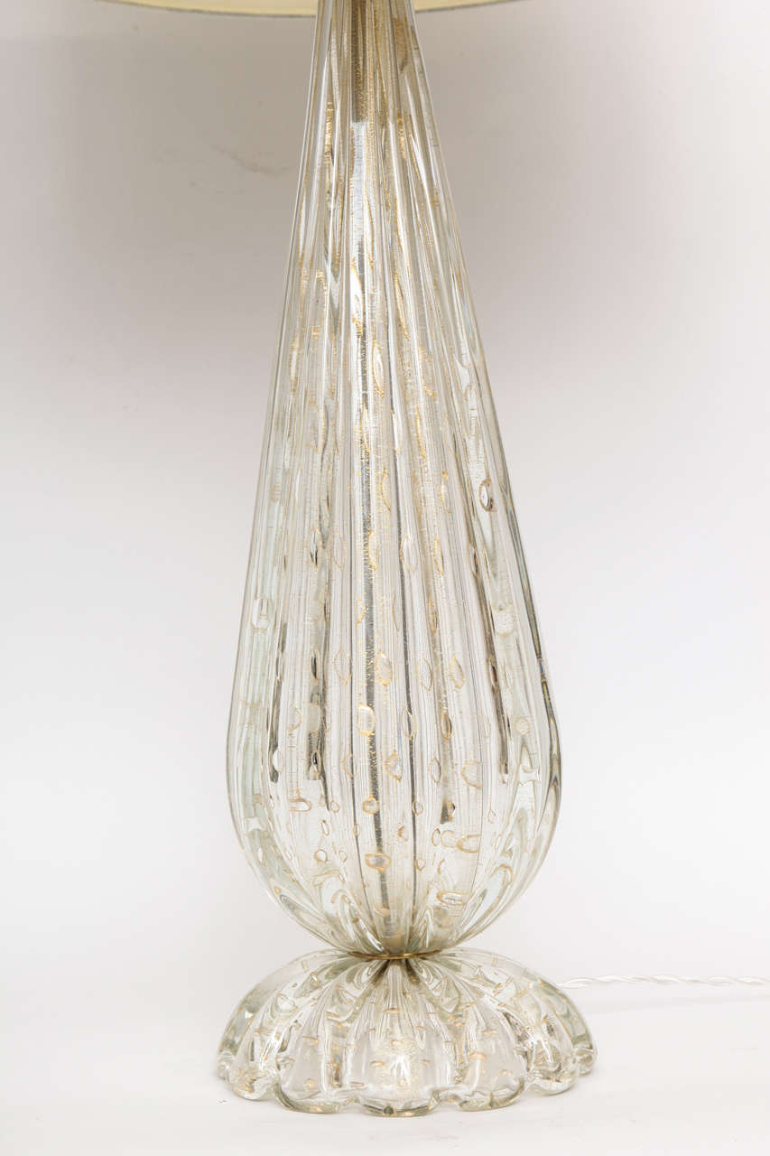 1950s Italian Art Glass Table Lamp by Barovier Toso In Excellent Condition In New York, NY