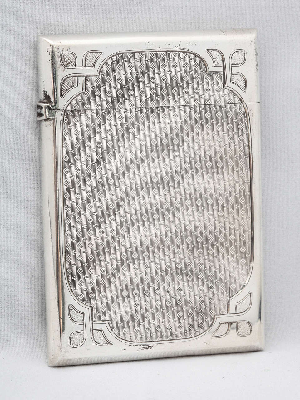 silver business card holder