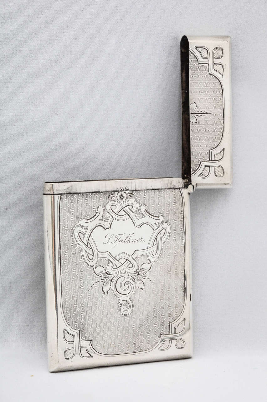 American Coin Silver Calling Card Case In Excellent Condition For Sale In New York, NY