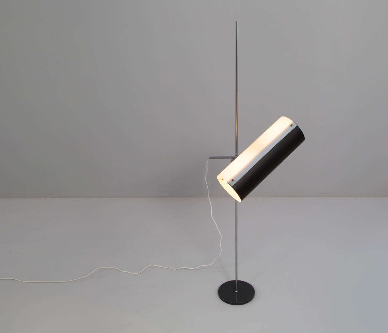 Italian Modernist Chrome Floor Lamp with Adjustable Shade