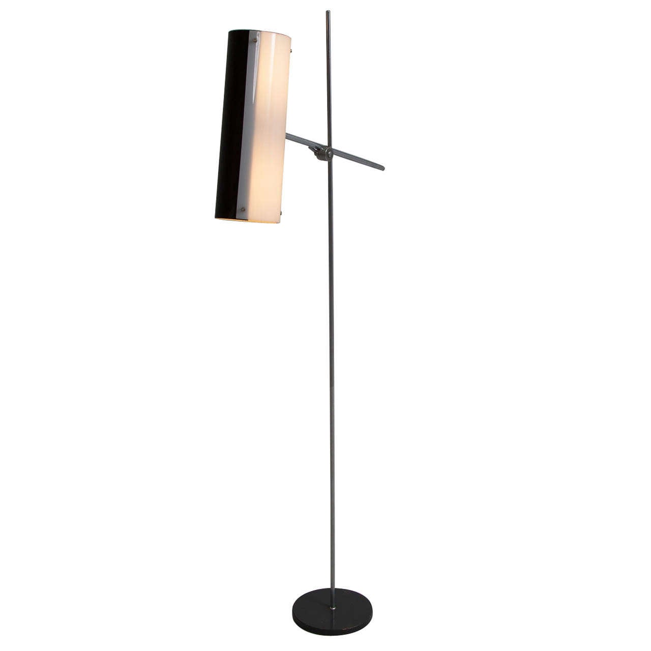 Modernist Chrome Floor Lamp with Adjustable Shade