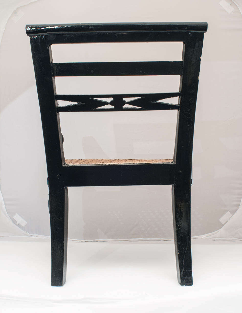 Pair of Anglo-Indian Ebonized and Caned Child's Chairs 1