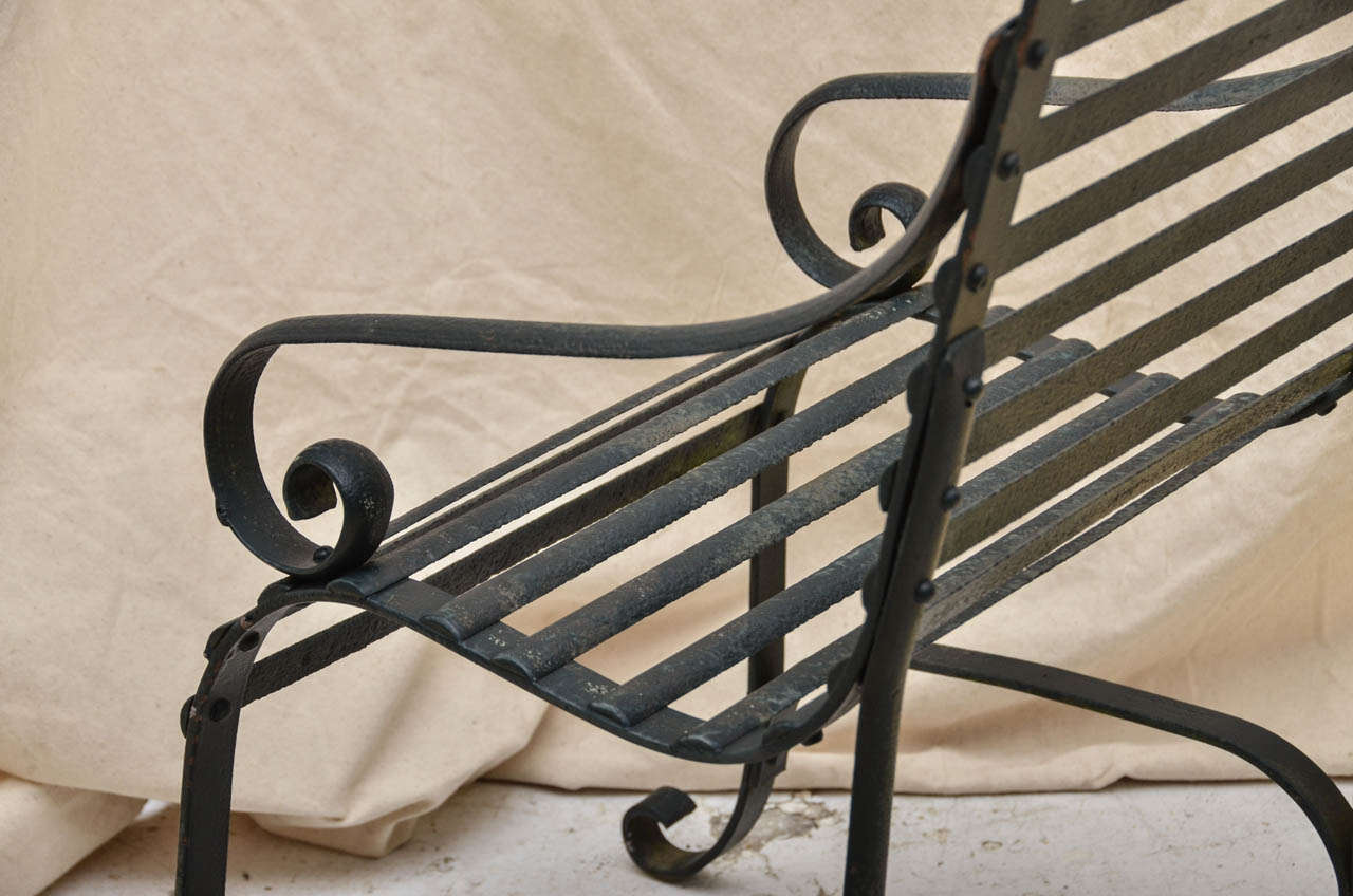 English Regency Wrought Iron Scroll-Arm Garden Chair 2