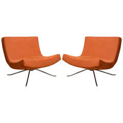 Pair of Vintage Swivel Lounge Chairs by Christian Werner for Ligne Roset