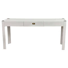 White Lacquer 1-Drawer Console by Drexel