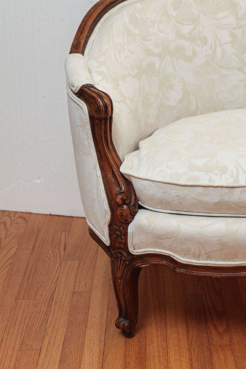 Hand-Carved 19th Century French Settee For Sale