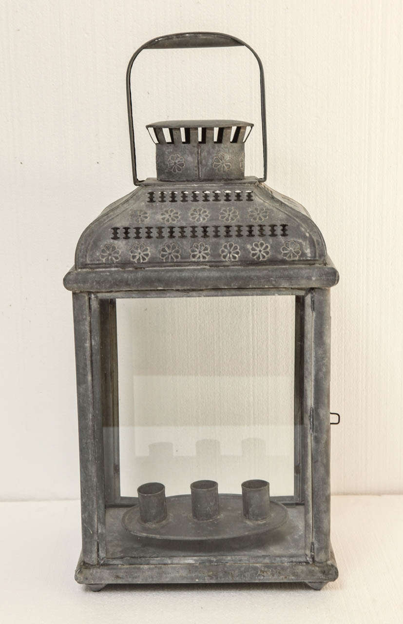 Unknown Vintage Metal Candle Lantern