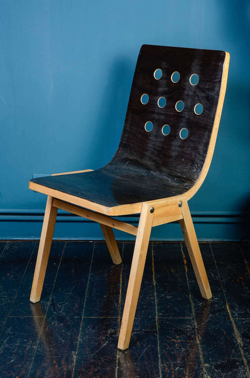 Mid-20th Century Rare Set of Eight Australian Stacking Chairs, First Edition by Roland Rainer For Sale