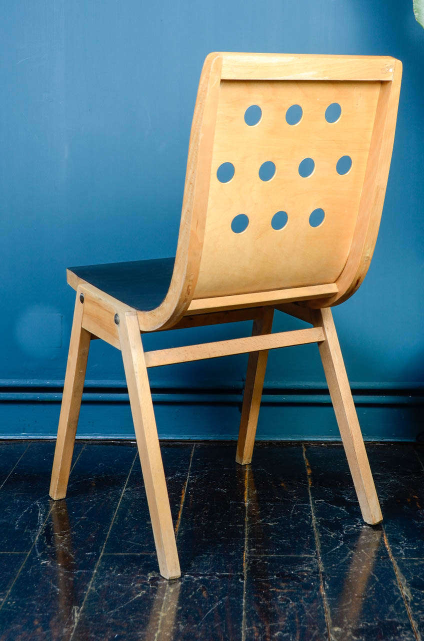 Rare Set of Eight Australian Stacking Chairs, First Edition by Roland Rainer For Sale 2