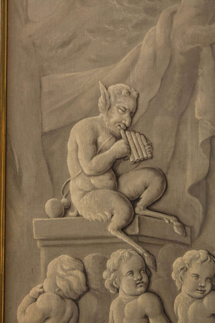 Neoclassical Late 18th Century French Grisaille Painting For Sale