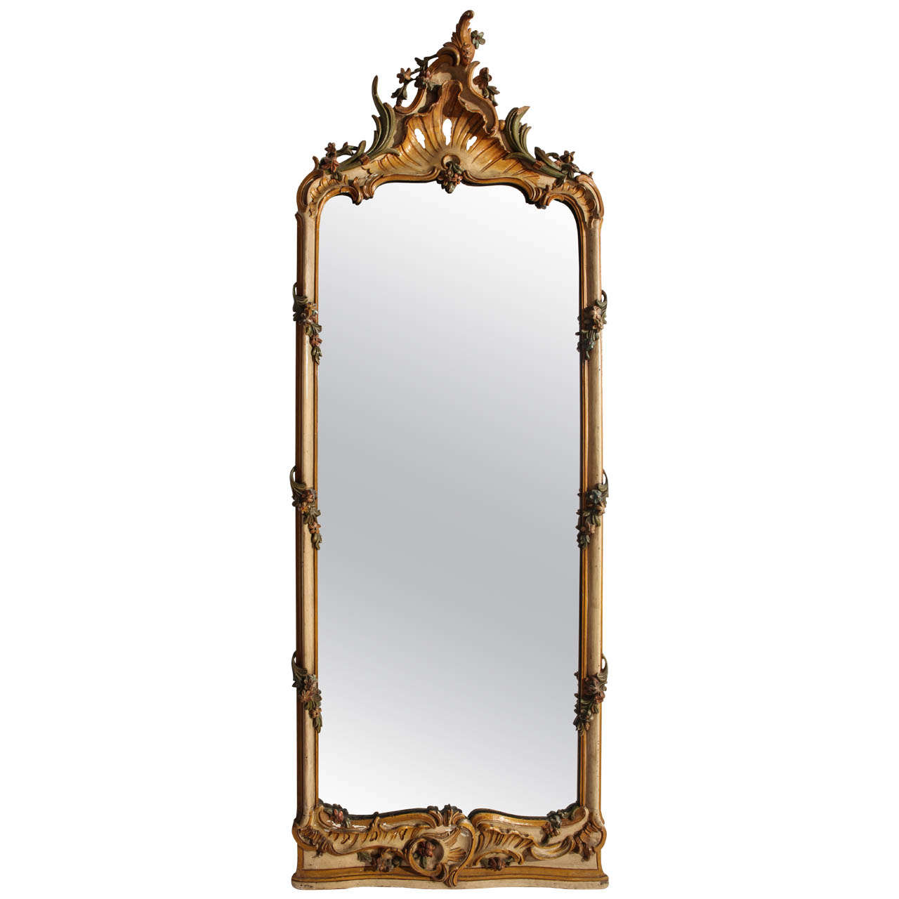 Fine Nord Italian 18th Century Painted Mirror