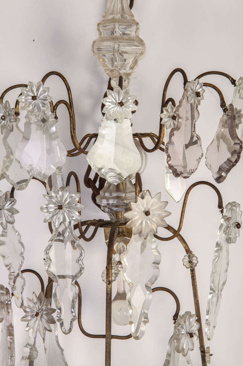 Fine Continental Five Branch Cut-Glass Wall Lights In Good Condition For Sale In Rome, IT