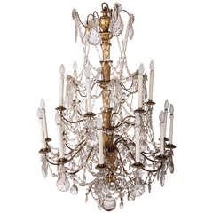 Very Fine 18th Century Italian Carved and Giltwood Chandelier