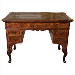 Very Fine Italian Walnut Burl Veneered Writing Table with Sliding Top, ca 1830
