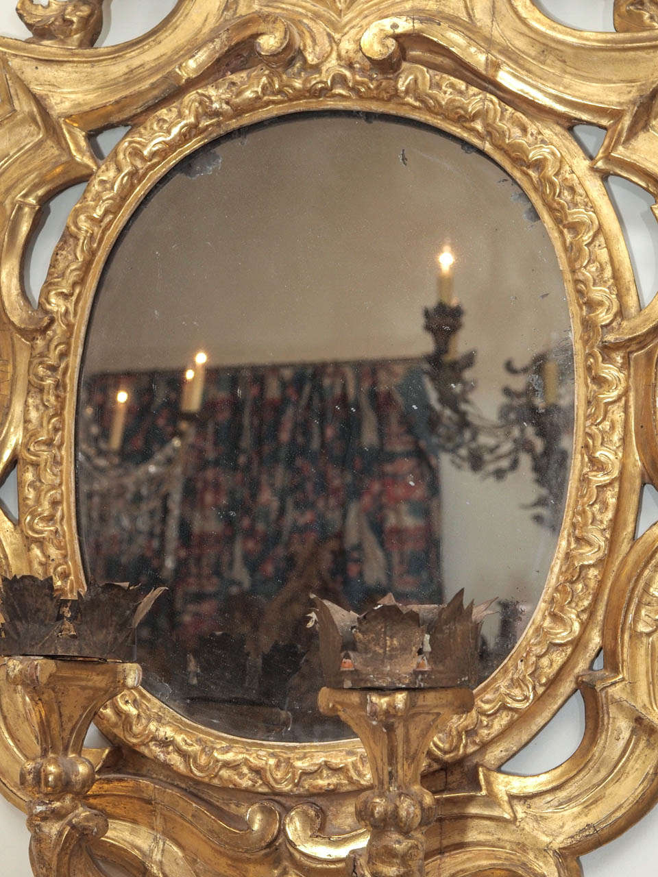 19th Century Pair of Italian Girandole Mirrors For Sale