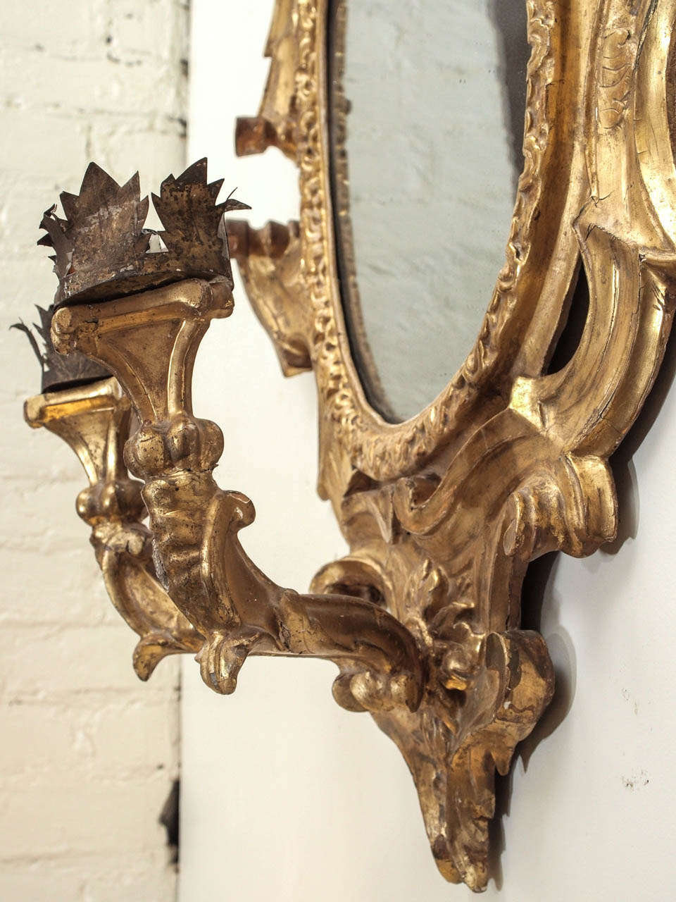 Pair of Italian Girandole Mirrors For Sale 2