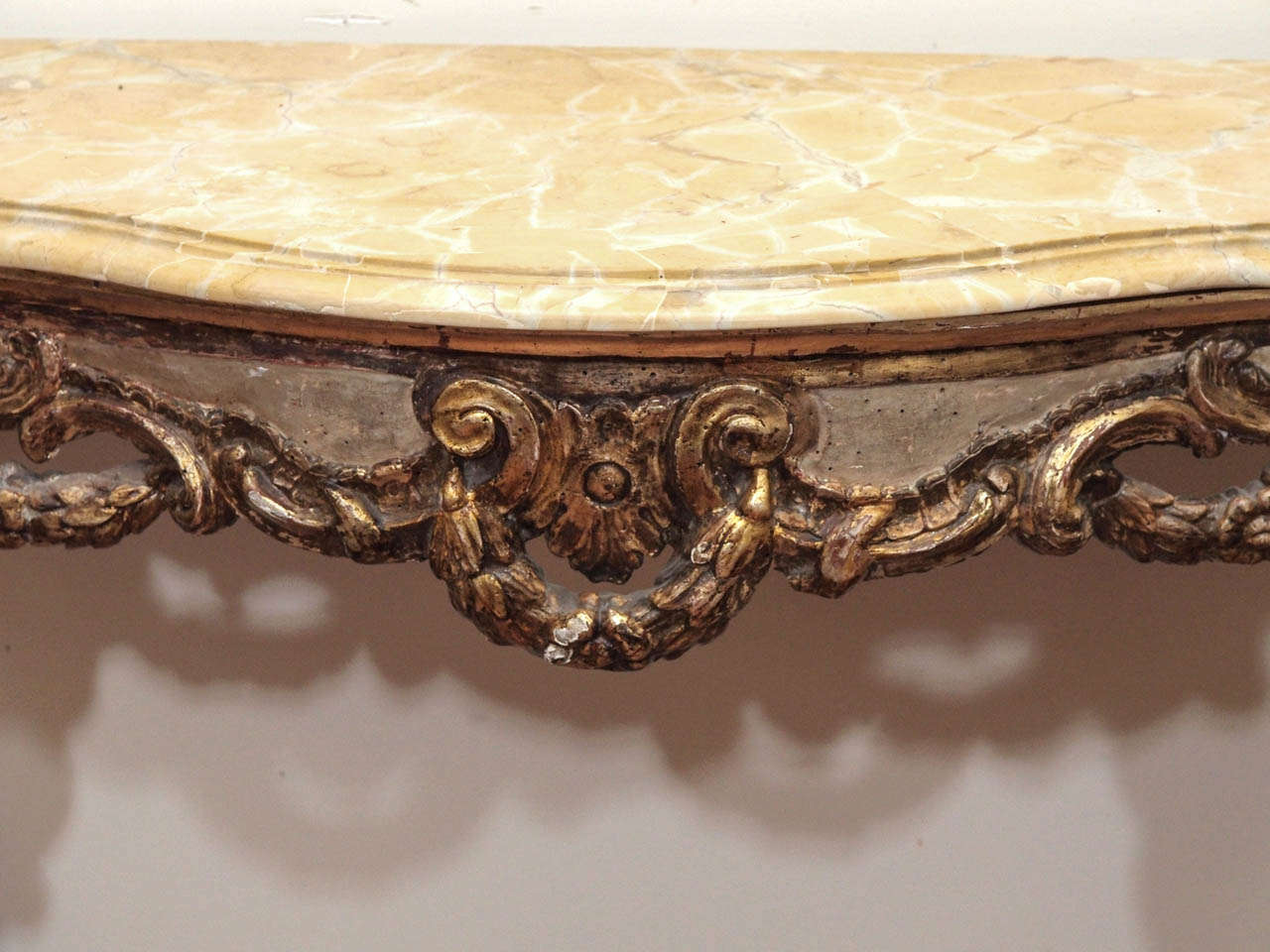 Baroque Pair of 17th c. Italian Silver Gilt Console Tables