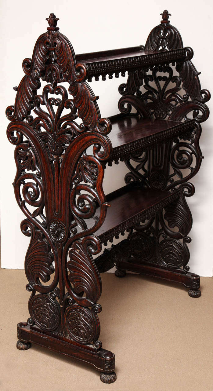 19th Century Raj , Carved Etagere In Excellent Condition For Sale In New York, NY