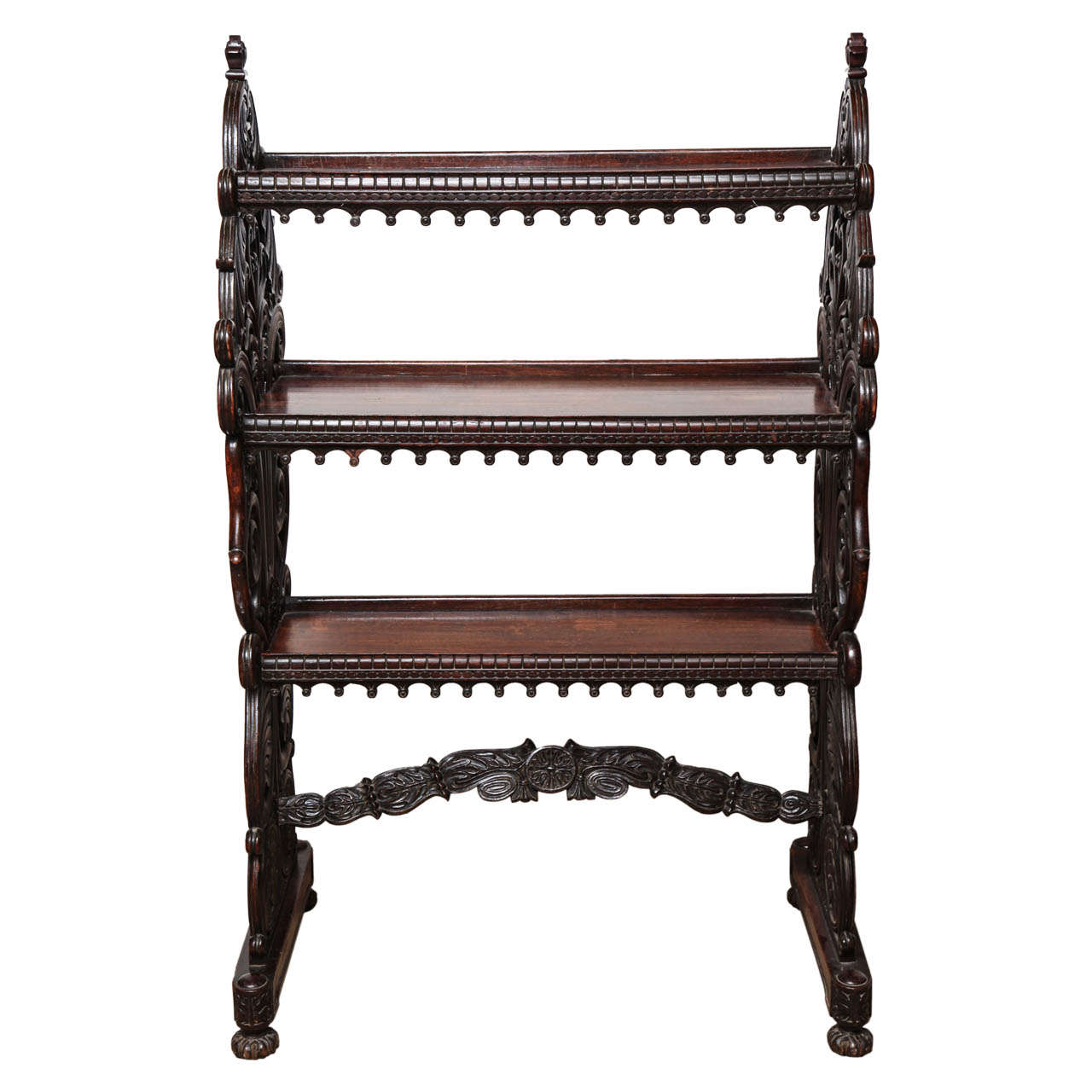 19th Century Raj , Carved Etagere For Sale
