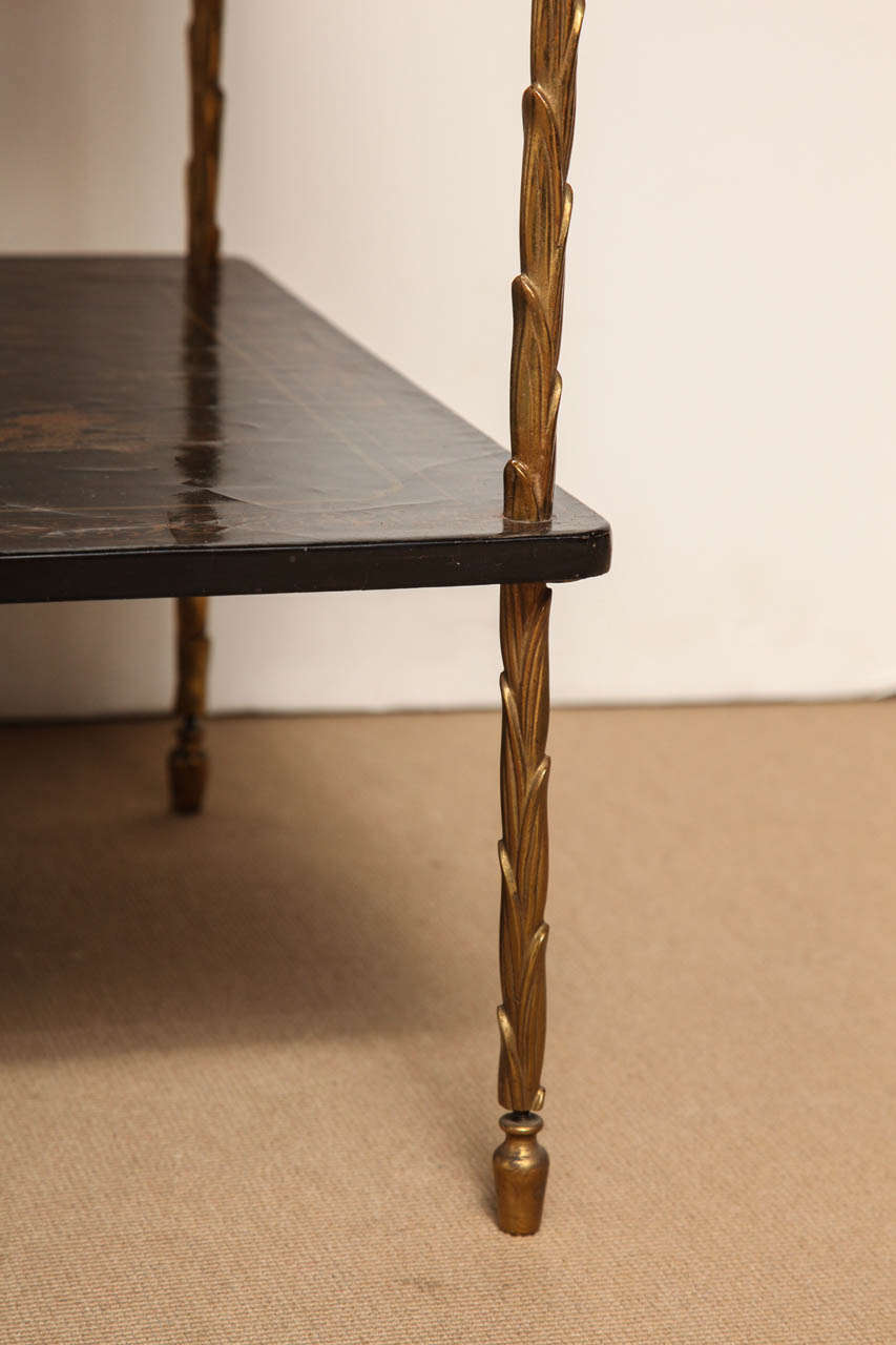 English Brass and Lacquer Two Tier Table