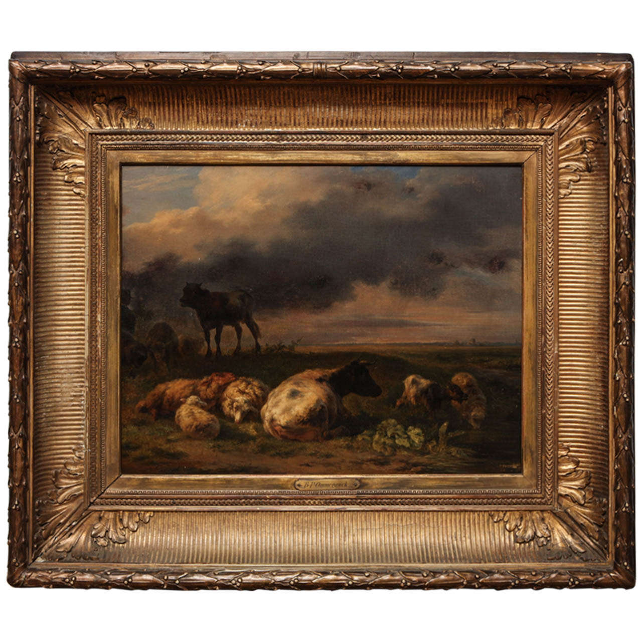 19th Century Dutch Painting by B. P. Ommeganck For Sale