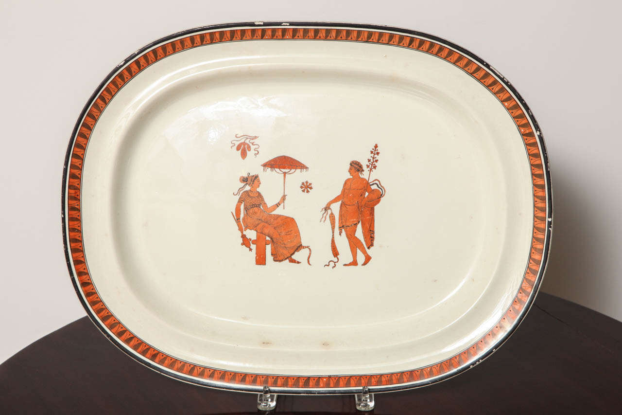 English Two Early 19th Century Creamware Platters For Sale