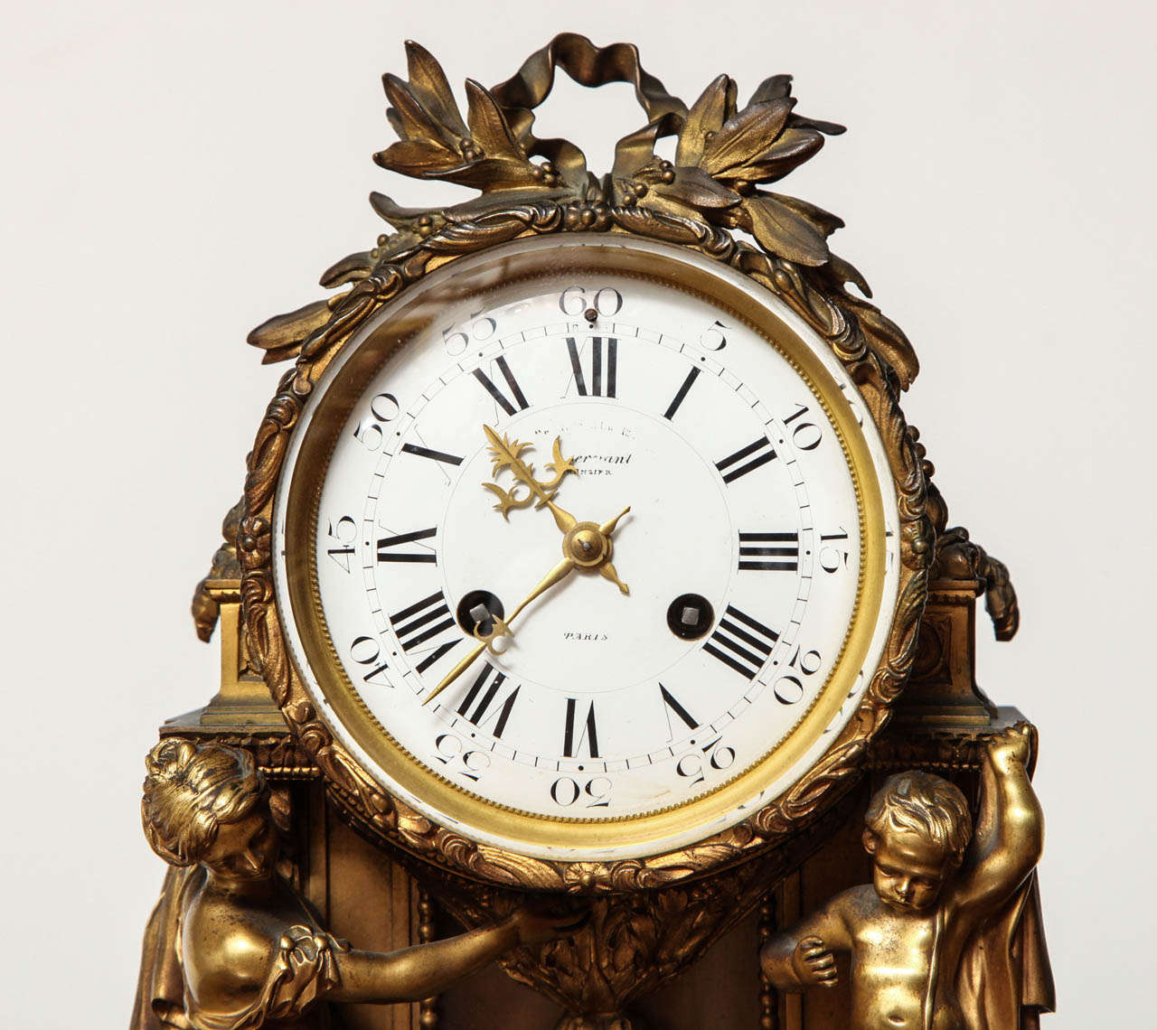 19th Century French, Bronze and Marble Clock For Sale 1