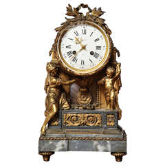 19th Century French, Bronze and Marble Clock 12