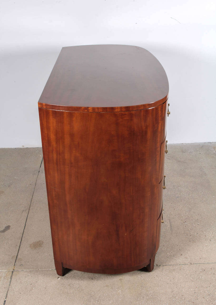 Walnut Art Deco Bowed Front Chest of Drawers by Ralph Widdicomb